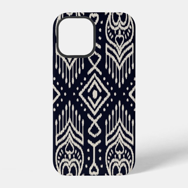 Seamless pattern with embroidery. Ikat Fabric. Eth iPhone Case (Back)