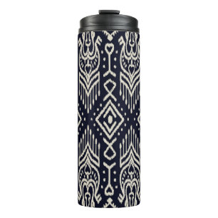 Seamless pattern with embroidery. Ikat Fabric. Eth Thermal Tumbler