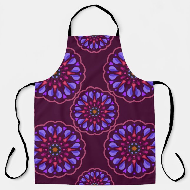 Seamless pattern with ethnic mandala art ornament. apron (Front)