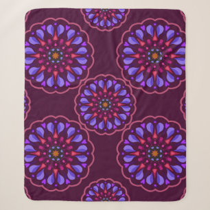 Seamless pattern with ethnic mandala art ornament. sherpa blanket