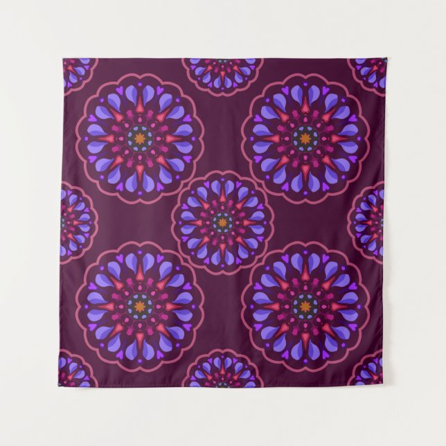 Seamless pattern with ethnic mandala art ornament. tapestry (Front)