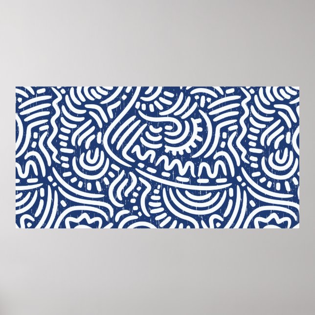 Seamless pattern with ethnic tribal poster (Front)
