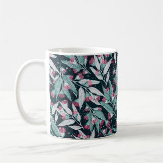 Seamless pattern with eucalyptus leaves and flower coffee mug