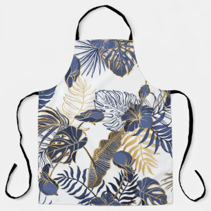 Seamless pattern with exotic tropical leaves. Palm Apron