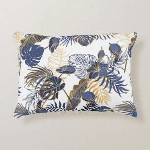 Seamless pattern with exotic tropical leaves. Palm Decorative Cushion