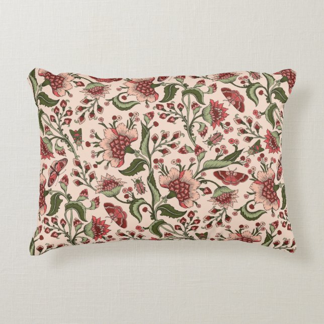 Seamless pattern with fantasy flowers, natural wal decorative cushion (Front)