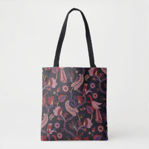 Seamless pattern with fantasy flowers, natural wal tote bag