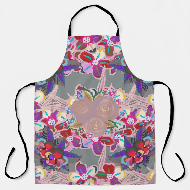 Seamless pattern with floral motif. Seamless patte Apron (Front)