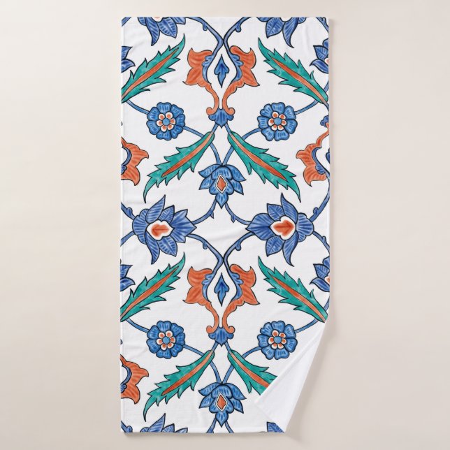Seamless pattern with floral ornament imitating me bath towel (Bath Towel)