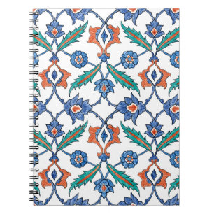 Seamless pattern with floral ornament imitating me notebook