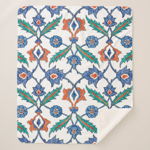 Seamless pattern with floral ornament imitating me sherpa blanket