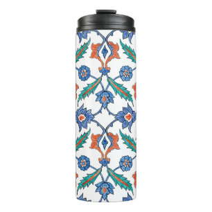 Seamless pattern with floral ornament imitating me thermal tumbler