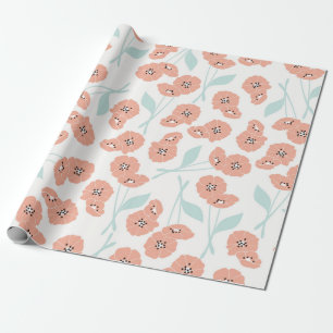 Seamless pattern with flowers and floral elements, wrapping paper