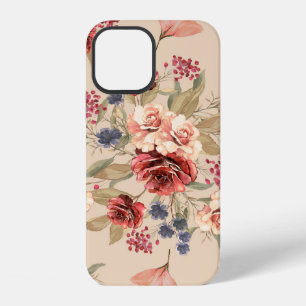 Seamless pattern with flowers and leaves. Floral p iPhone 12 Case