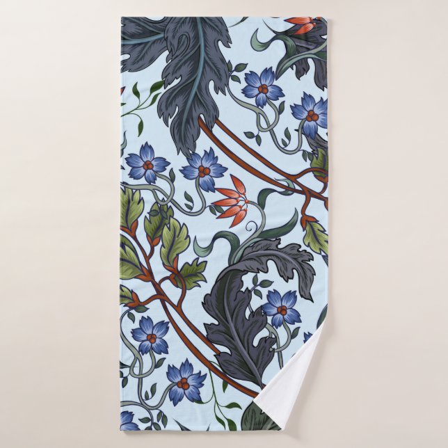 Seamless pattern with flowers in art deco style. M Bath Towel (Bath Towel)