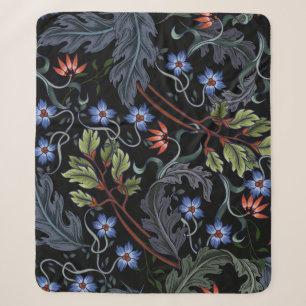 Seamless pattern with flowers in art deco style. M Sherpa Blanket
