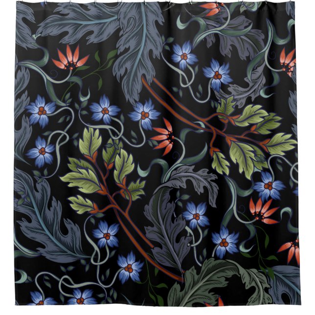 Seamless pattern with flowers in art deco style. M Shower Curtain (Front)