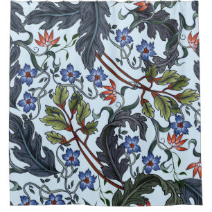 Seamless pattern with flowers in art deco style. M Shower Curtain