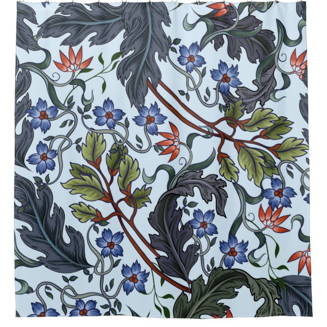 Seamless pattern with flowers in art deco style. M Shower Curtain (Front)