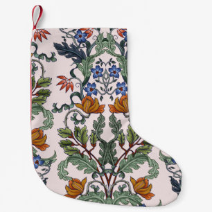 Seamless pattern with flowers in art deco style. M Small Christmas Stocking