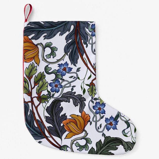 Seamless pattern with flowers in art deco style. M Small Christmas Stocking (Front)