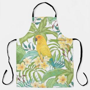 Seamless pattern with flowers Plumeria,leaves and Apron