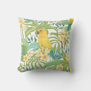 Seamless pattern with flowers Plumeria,leaves and Cushion