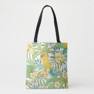 Seamless pattern with flowers Plumeria,leaves and Tote Bag