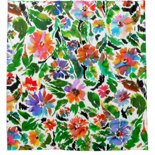 Seamless pattern with flowers shower curtain