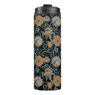Seamless Pattern with Flowers. Vintage Summer Femi Thermal Tumbler