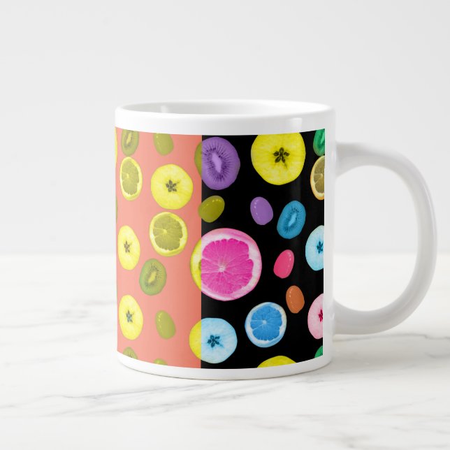 Seamless pattern with fruits. large coffee mug (Right)