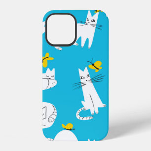 Seamless pattern with funny cats playing with butt iPhone 12 case
