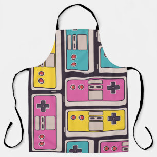 Seamless pattern with game joysticks. Colorful ill Apron