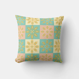 Seamless pattern with geometric floral motifs cushion