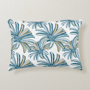Seamless pattern with gerbera flowers. Vintage bac Decorative Cushion
