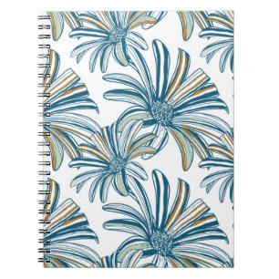 Seamless pattern with gerbera flowers. Vintage bac Notebook
