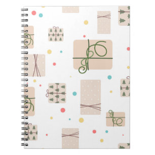 Seamless pattern with gift boxes. Gifts Packed in Notebook