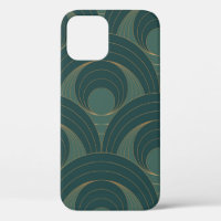 Seamless pattern with golden and green circles on