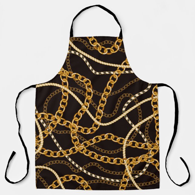 Seamless pattern with golden chains.  apron (Front)