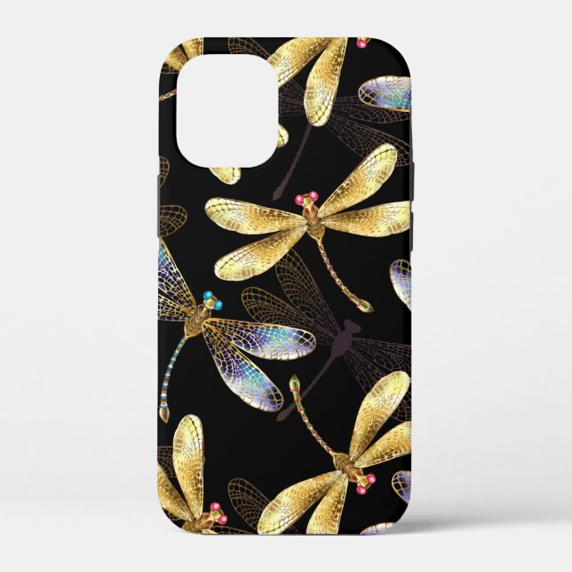 Seamless Pattern with Golden Dragonflies Case-Mate iPhone Case (Back)
