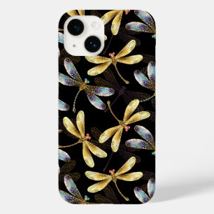 Seamless Pattern with Golden Dragonflies Case-Mate iPhone 14 Case