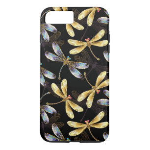 Seamless Pattern with Golden Dragonflies iPhone 8 Plus/7 Plus Case