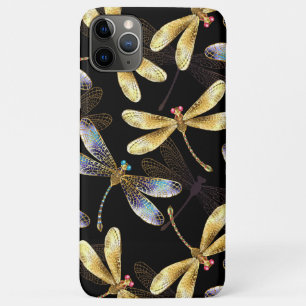 Seamless Pattern with Golden Dragonflies iPhone 11 Pro Max Case