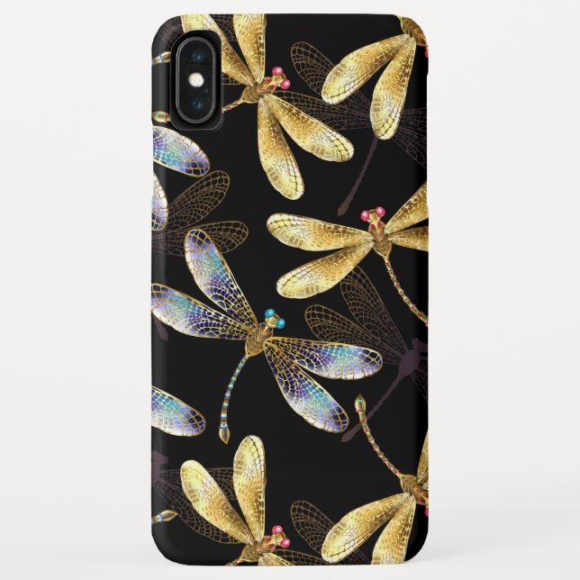 Seamless Pattern with Golden Dragonflies Case-Mate iPhone Case (Back)