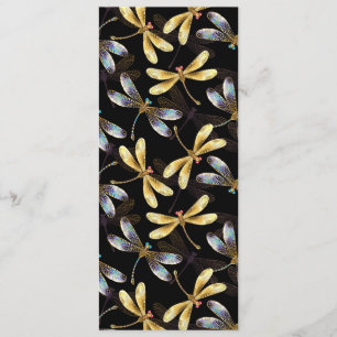 Seamless Pattern with Golden Dragonflies Programme