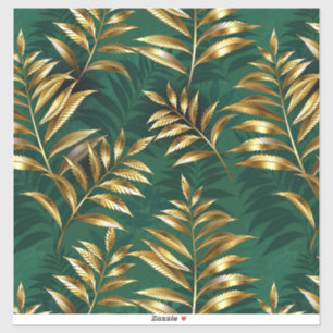 Seamless pattern with golden ferns
