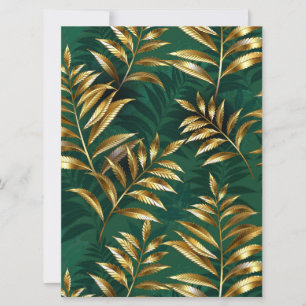 Seamless pattern with golden ferns announcement