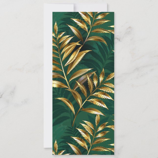 Seamless pattern with golden ferns announcement (Front)