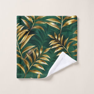 Seamless pattern with golden ferns bath towel set