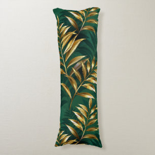 Seamless pattern with golden ferns body cushion